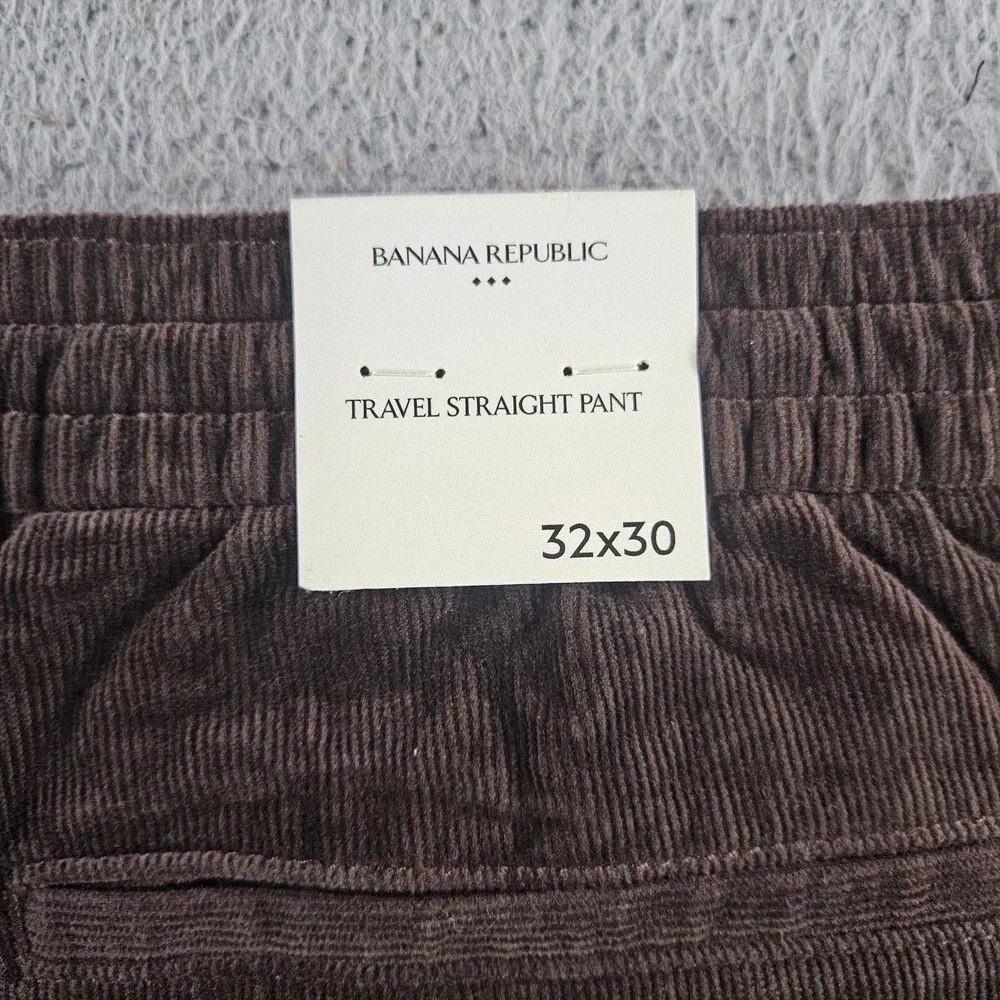 Banana Republic Mens Travel Straight Corduroy Pants Brown 32x30 NEW NWT